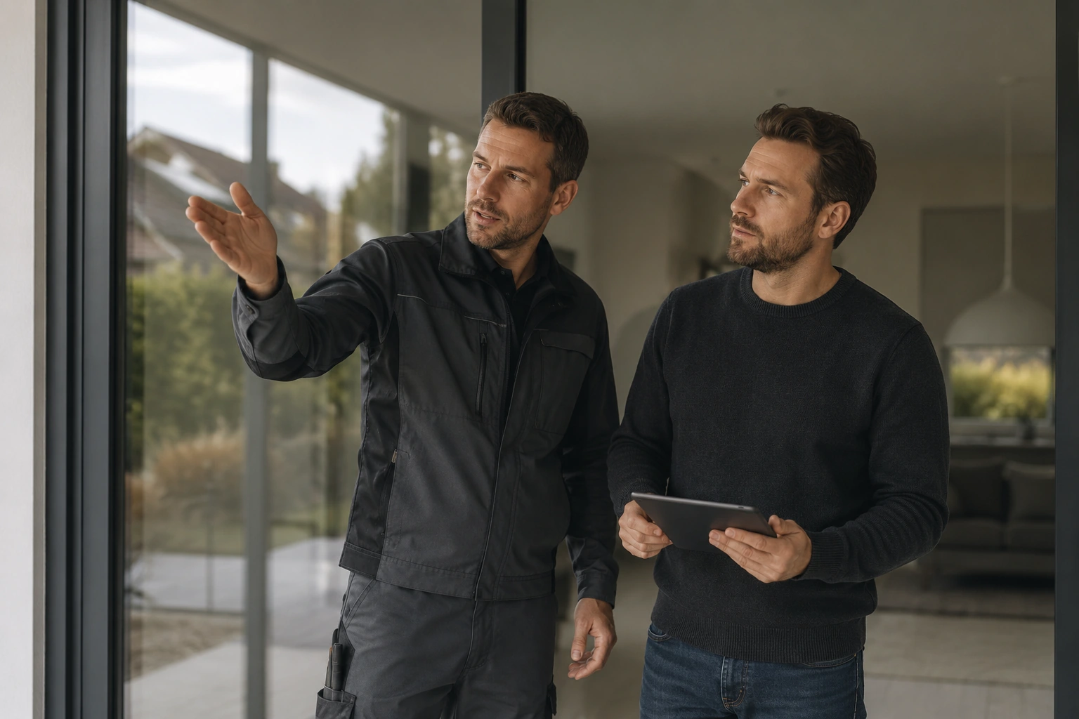 Fachliche Vor-Ort-Prüfung gemeinsam mit einem Immobilienbesitzer